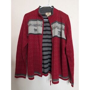 Vintage Woolrich Ruby Sweater Womens Deer Cotton Blend Knit Size‎ XL Holiday